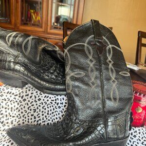 Black Alligator Western Boots  - size 7 1/2